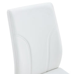 Modern Set of 6 White PU Dining Chairs with High Backrest and Sturdy