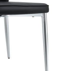 Modern Middle Ages Style Black Dining Chairs with PU Cushions and