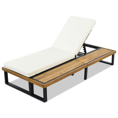 Outdoor Chaise Lounge Chair with 5-Position Adjustable Backrest,