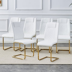 Modern dining chairs, dining room chairs, and golden leg cushioned
