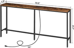 Industrial Console Table with Power and USB