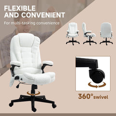 6 Point Vibrating Massage Office Chair with Heat, Velvet High Back