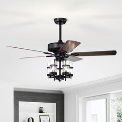50 Inch Noiseless Ceiling Fan Light with Explosion-Proof Glass