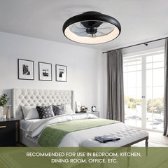 Ceiling Fans with Lights, 20" Flush Mount Ceiling Fan with Remote &