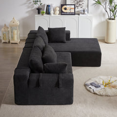 Modern Chenille Upholstered Sectional Sofa Couch Set,Modular 108' L
