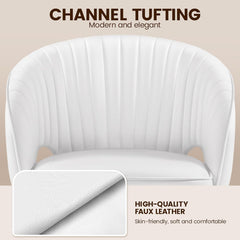 Home Office Chair, Faux Leather Desk Chair, Modern Swivel Chair with