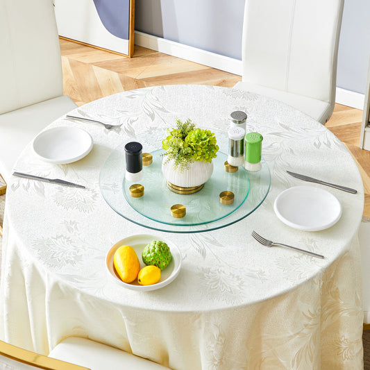 Double layer rotatable round glass.Golden aluminum plate,The rotatable