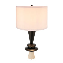 D15x26.7' Black Aluminum Table Lamp with Two Varying Disc Accents and