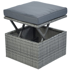 Outdoor Patio Furniture Set Daybed Sunbed with Retractable Canopy