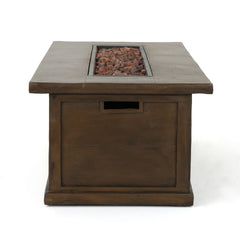 Transitional 56'' Rectangular Outdoor MGO Propane Fire Pit with 50,000