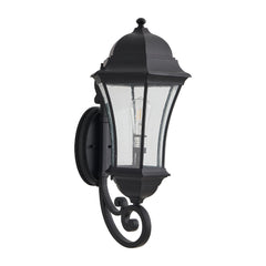 1-Pack Outdoor Wall Lantern with Dusk to Dawn Sensor, Black