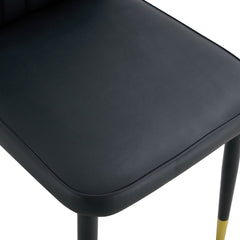 4 modern dining chairs with stylish PU patterned backrest and black