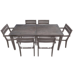 Acacia Wood Outdoor Dining Table And Chairs Suitable For Patio,