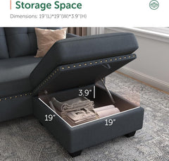 Convertible L-Shaped Sectional Sofa for Small Spaces