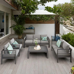 Aluminum Patio Furniture Set,7 Seats Modern Outdoor Conversation Set