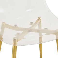 Modern minimalist transparent dining chair, plastic chair, armless