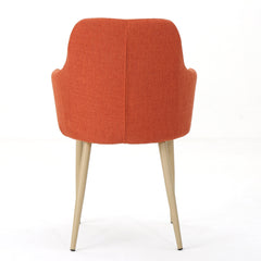 Mid Century Modern Fabric Upholstered Dining Chairs Armchairs in Muted