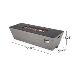 56' RECTANGLE MGO FIRE PIT - 50 000 BTU