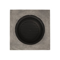 32'  MgO Light-Weight Concrete Wood Burning Square Fire Pit, Grey