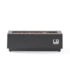Modern Dark Grey 40' Outdoor Iron Propane Fire Pit, 50,000 BTU, Sleek