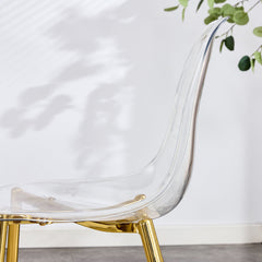 Modern minimalist transparent dining chair, plastic chair, armless