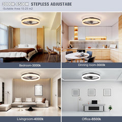 Low Profile Ceiling Fans with Lights and Remote, Fandelier Ceiling Fan