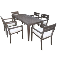Acacia Wood Outdoor Dining Table And Chairs Suitable For Patio,