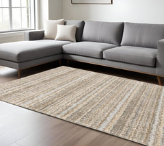 10' X 13' Gray and Ivory Abstract Power Loom Area Rug