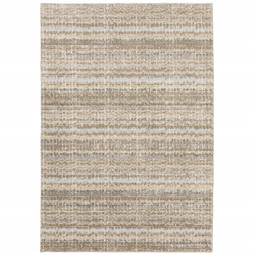 10' X 13' Gray and Ivory Abstract Power Loom Area Rug