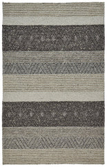 2' X 3' Gray Wool Floral Hand Woven Area Rug