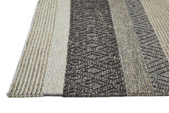2' X 3' Gray Wool Floral Hand Woven Area Rug