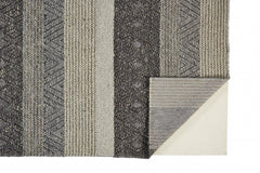 2' X 3' Gray Wool Floral Hand Woven Area Rug