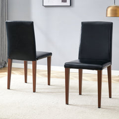Two black PU dining chairs, simple and versatile, comfortable and