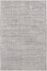 8' X 10' Taupe and Ivory Plaid Power Loom Distressed Area Rug