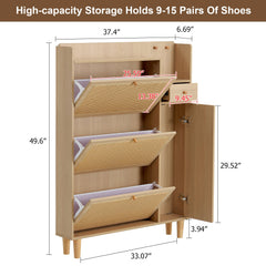 Modern minimalist storage cabinet, Japanese rattan shoe cabinet, bed