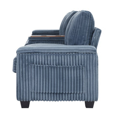 Modern 4-Seater Corduroy Sofa Couch with USB Ports, Hidden Storage,