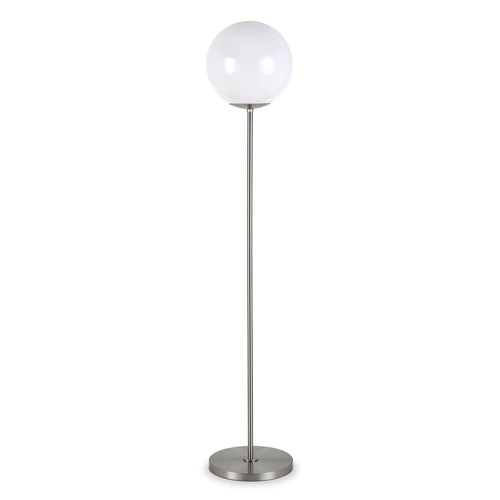 62" Silver Novelty Floor Lamp With White Plastic Globe Shade