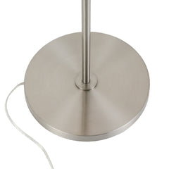 62" Silver Novelty Floor Lamp With White Plastic Globe Shade
