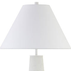 28" White Ceramic Table Lamp With White Cone Shade