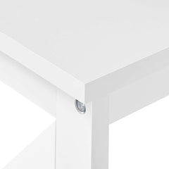 White 3-Tier Console Table with Storage Shelves