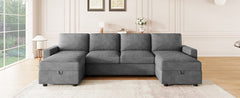 Modern Convertible Sectional Sofa with Storage Chaise Lounges and USB