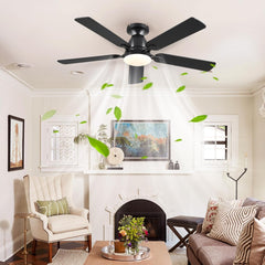 Ceiling Fans with Lights- 52" Low Profile Indoor Ceiling Fan with