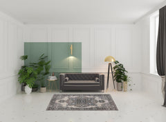 8' X 10' Ivory Taupe and Gray Medallion Power Loom Area Rug