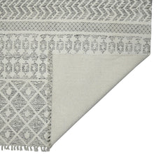 7' X 10' Gray Geometric Flatweave Handmade Distressed Area Rug With