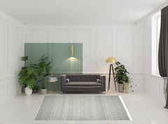 7' X 10' Gray Geometric Flatweave Handmade Distressed Area Rug With