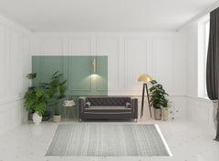 7' X 10' Gray Geometric Flatweave Handmade Distressed Area Rug With