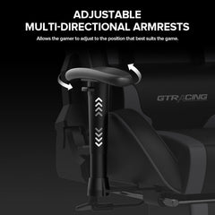 Gaming Chair with Footrest Speakers Video Game Chair Bluetooth Music