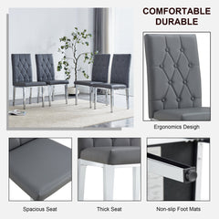4 piece set of gray armless dining chairs brings a touch of elegance