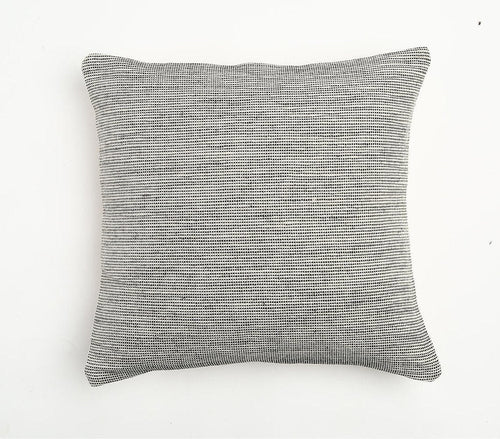20" Beige and Gray Weave Cotton Throw Pillow Cover