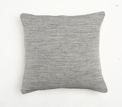 20" Beige and Gray Weave Cotton Throw Pillow Cover